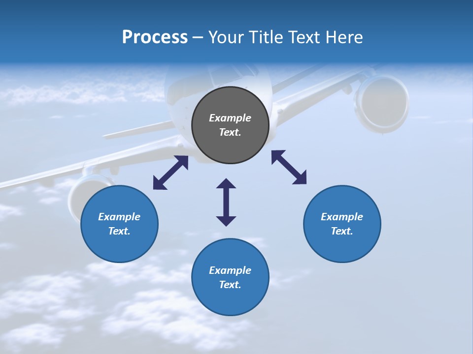 Airplane Above The Clouds, PowerPoint Template