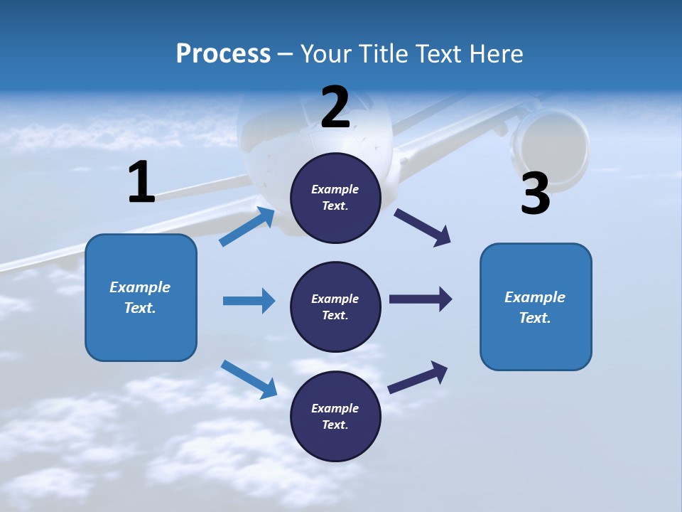 Airplane Above The Clouds, PowerPoint Template