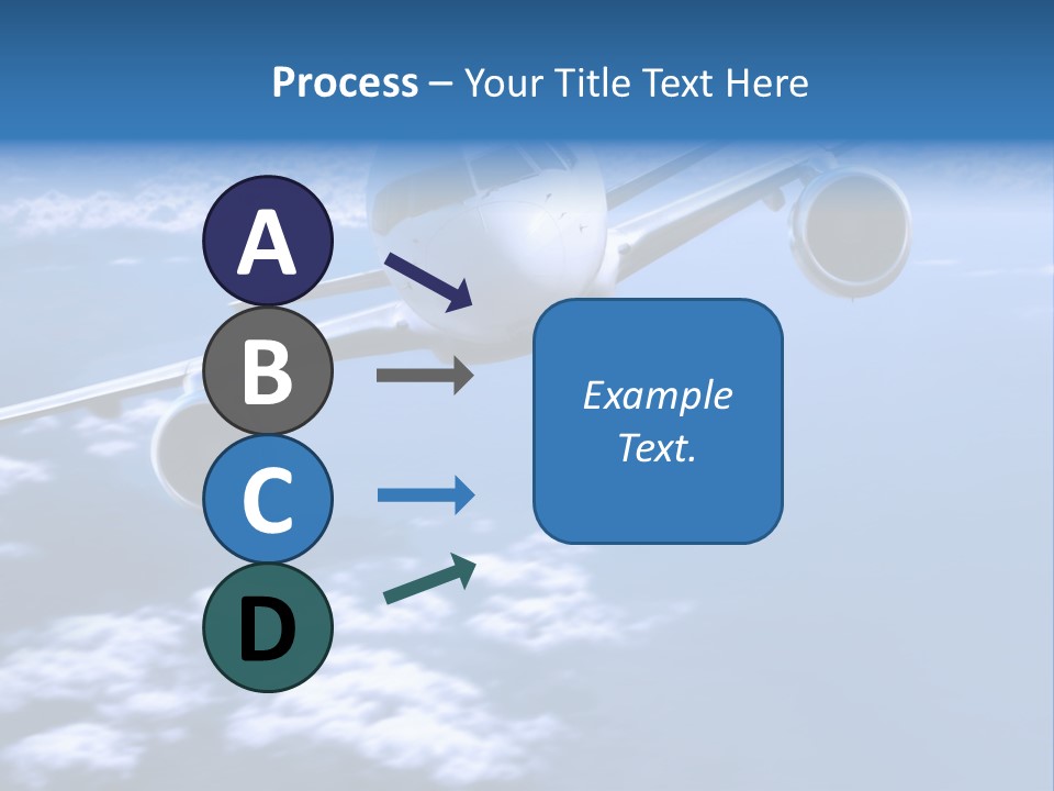 Airplane Above The Clouds, PowerPoint Template