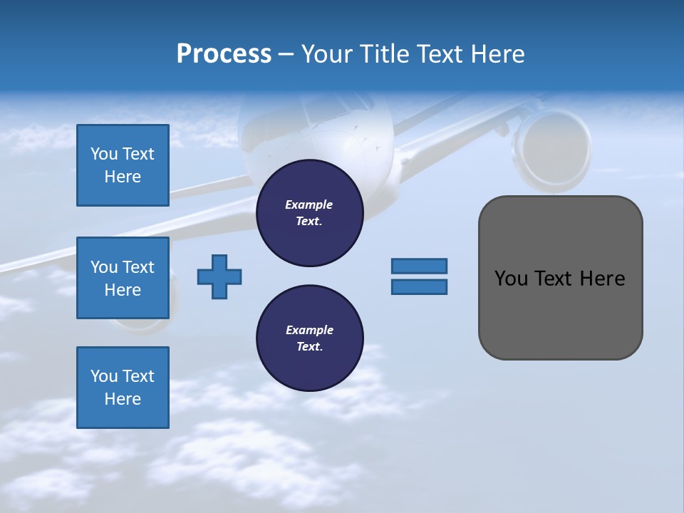 Airplane Above The Clouds, PowerPoint Template