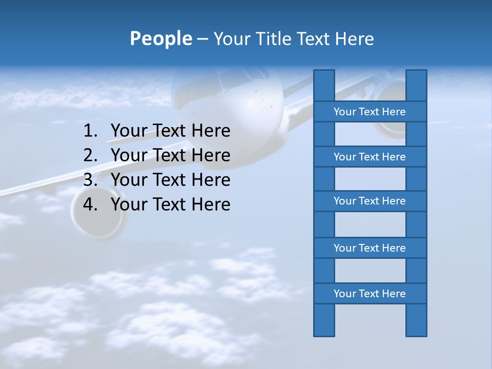 Airplane Above The Clouds, PowerPoint Template