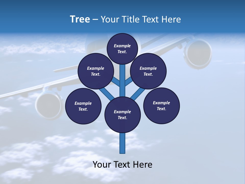 Airplane Above The Clouds, PowerPoint Template