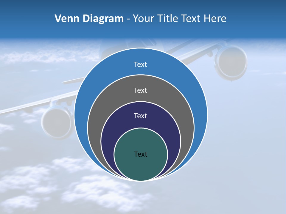 Airplane Above The Clouds, PowerPoint Template