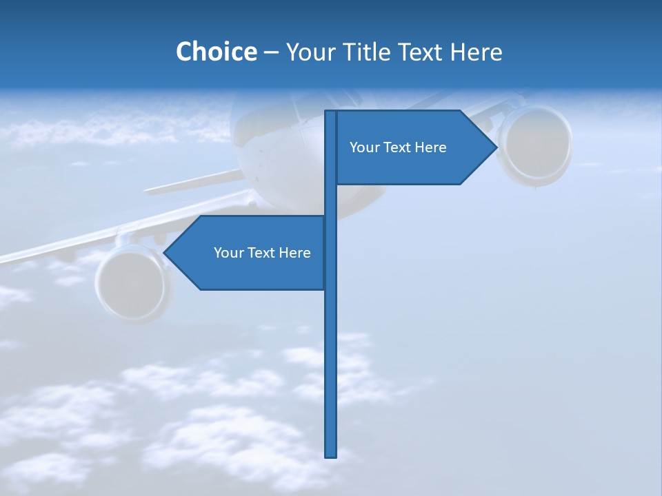 Airplane Above The Clouds, PowerPoint Template