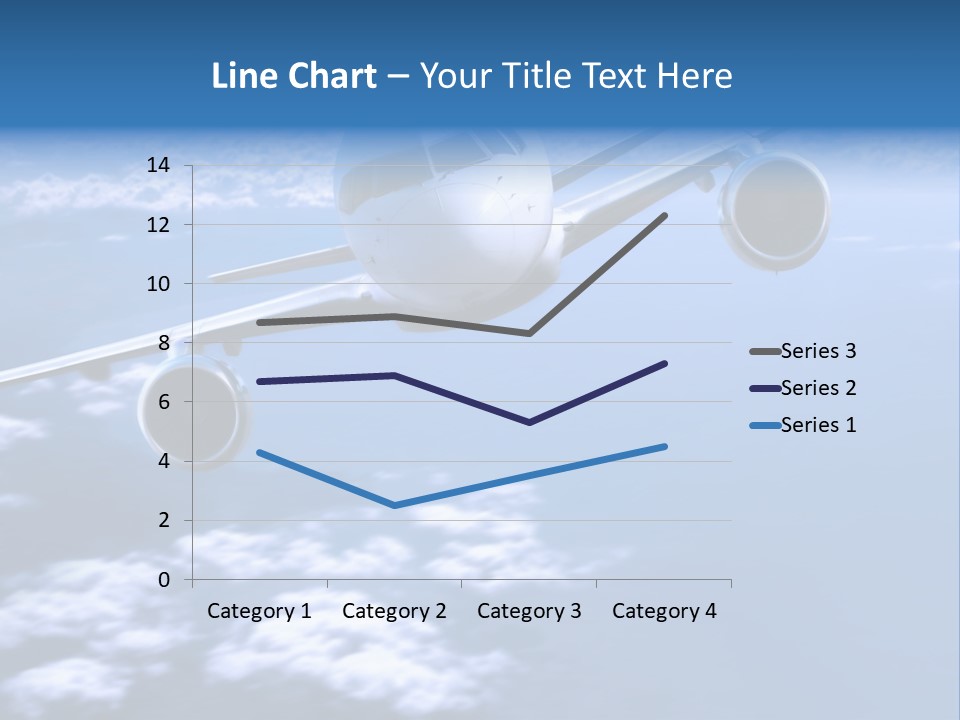 Airplane Above The Clouds, PowerPoint Template