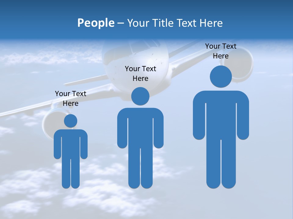 Airplane Above The Clouds, PowerPoint Template