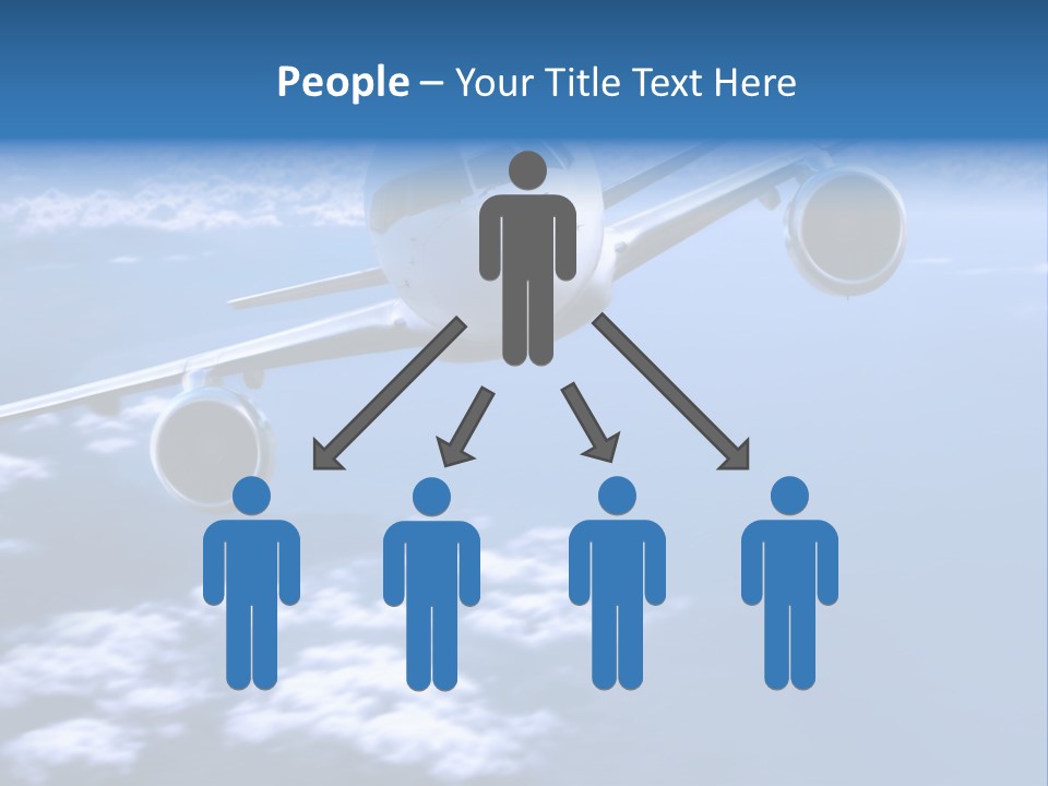 Airplane Above The Clouds, PowerPoint Template