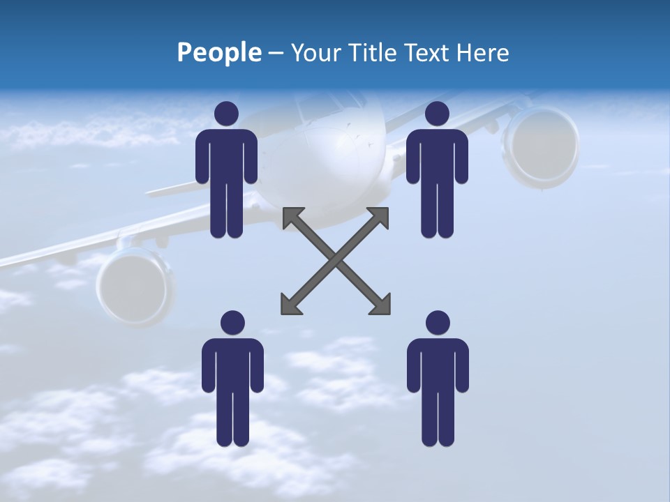 Airplane Above The Clouds, PowerPoint Template