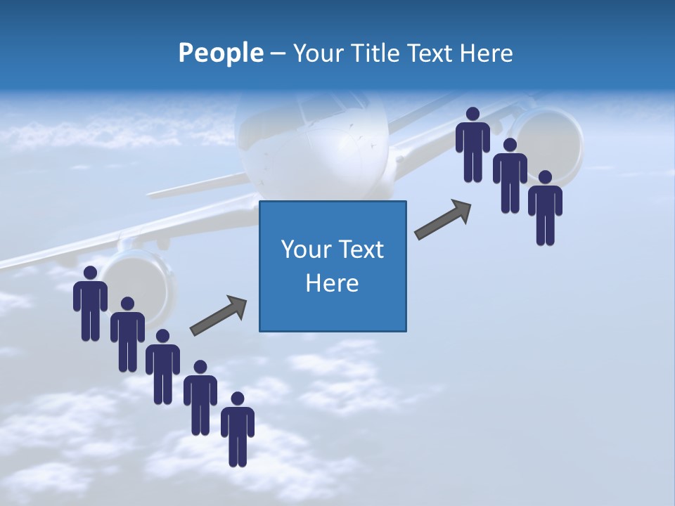 Airplane Above The Clouds, PowerPoint Template