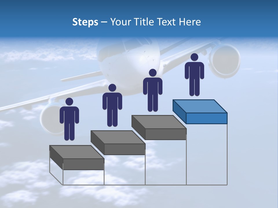 Airplane Above The Clouds, PowerPoint Template