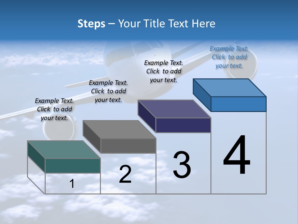 Airplane Above The Clouds, PowerPoint Template