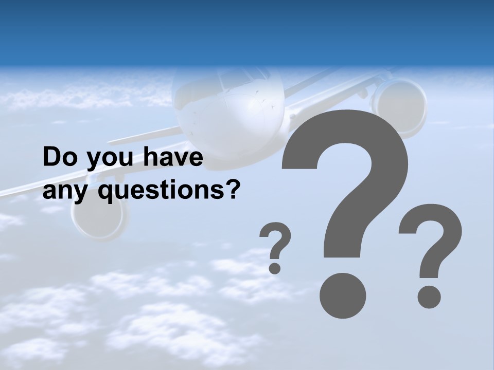 Airplane Above The Clouds, PowerPoint Template