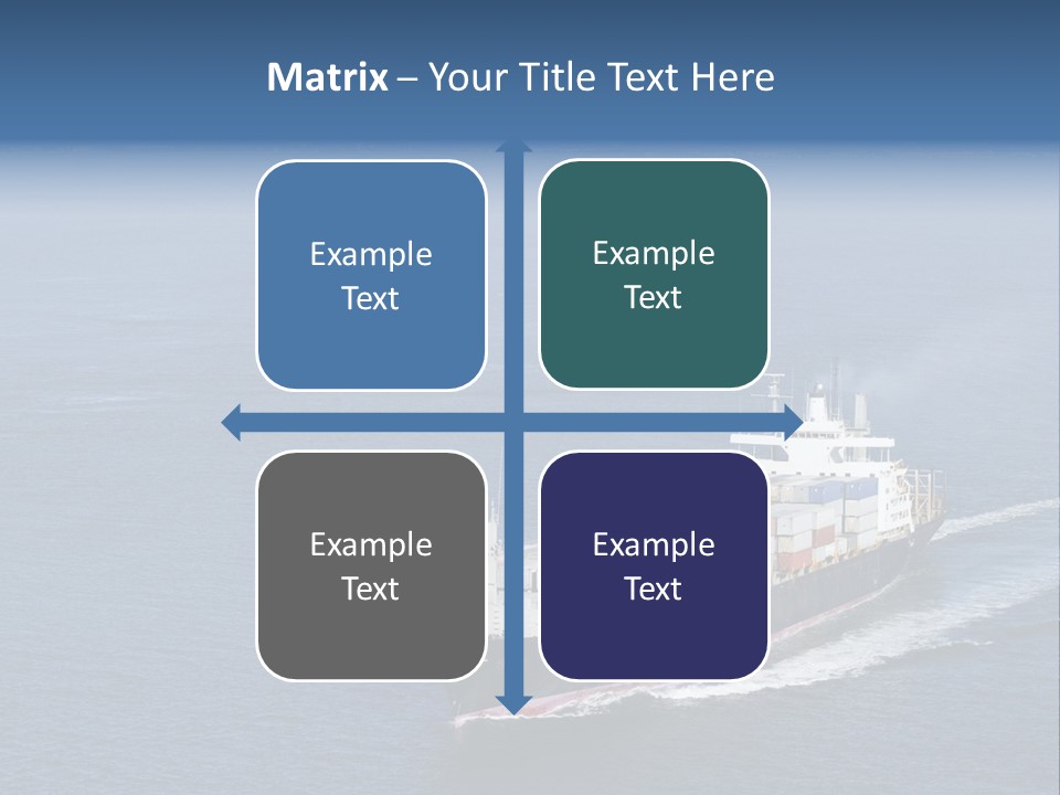 Ship With Containers Aerial View In San Francisco PowerPoint Template
