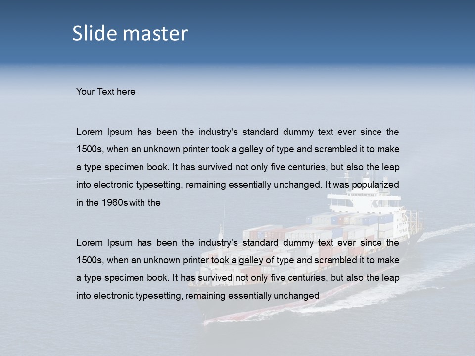 Ship With Containers Aerial View In San Francisco PowerPoint Template