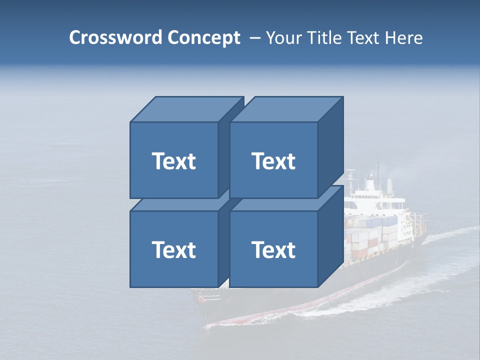 Ship With Containers Aerial View In San Francisco PowerPoint Template