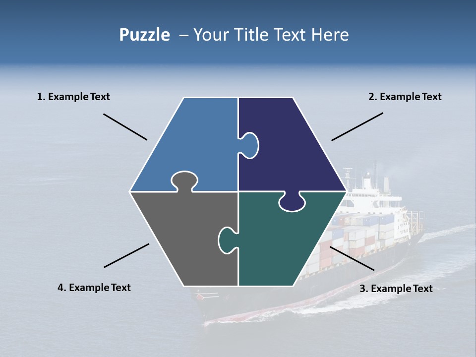 Ship With Containers Aerial View In San Francisco PowerPoint Template