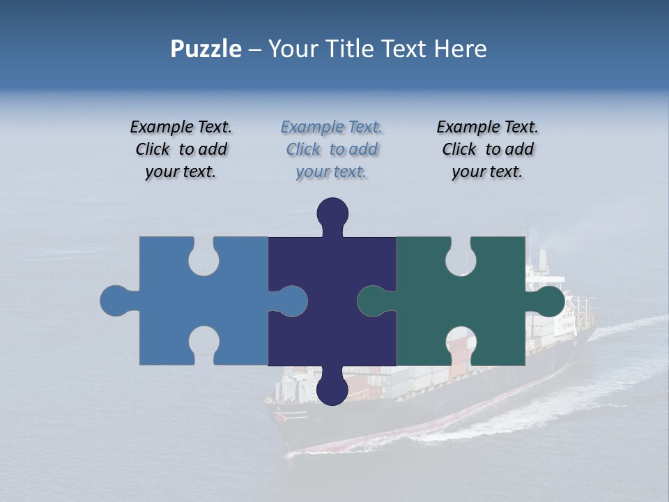 Ship With Containers Aerial View In San Francisco PowerPoint Template