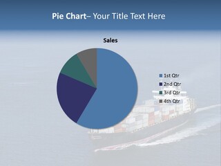 Ship With Containers Aerial View In San Francisco PowerPoint Template