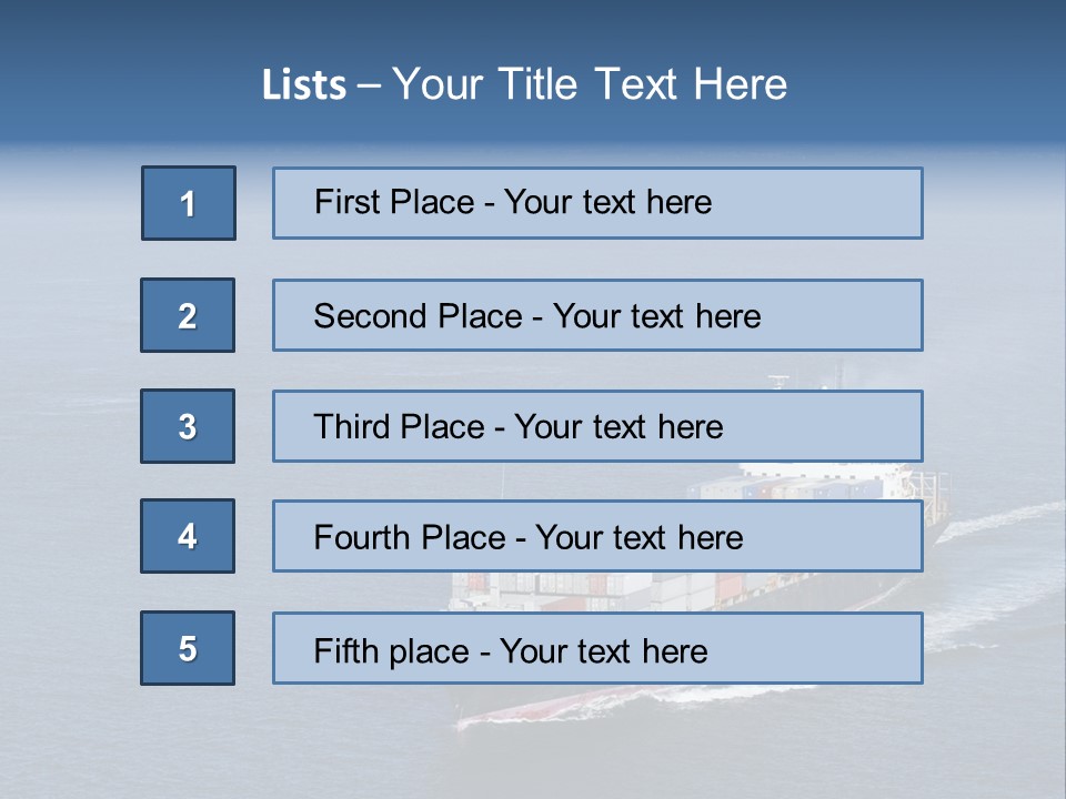 Ship With Containers Aerial View In San Francisco PowerPoint Template