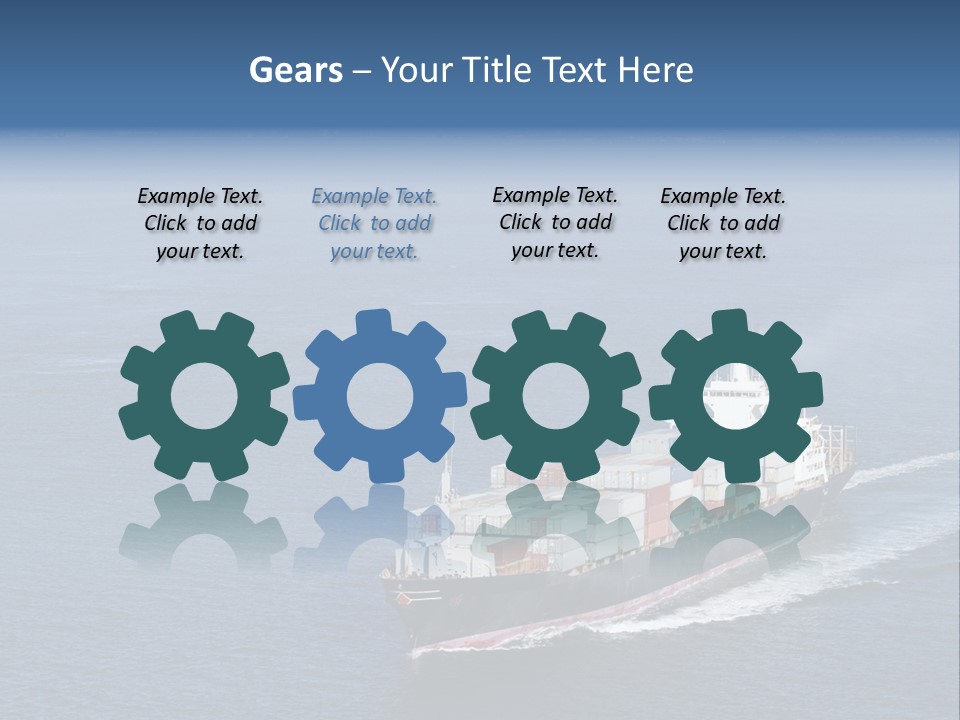 Ship With Containers Aerial View In San Francisco PowerPoint Template