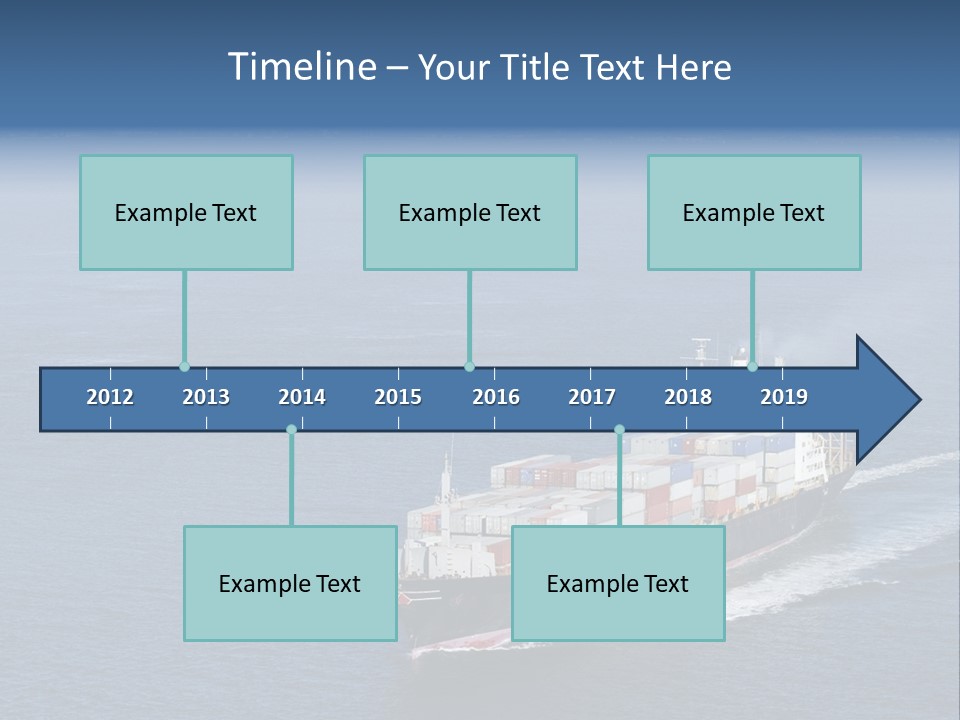 Ship With Containers Aerial View In San Francisco PowerPoint Template