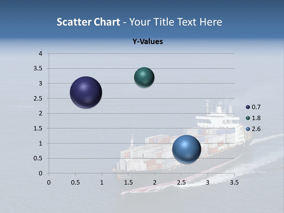 Ship With Containers Aerial View In San Francisco PowerPoint Template
