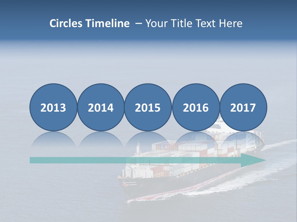 Ship With Containers Aerial View In San Francisco PowerPoint Template