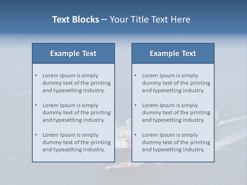 Ship With Containers Aerial View In San Francisco PowerPoint Template