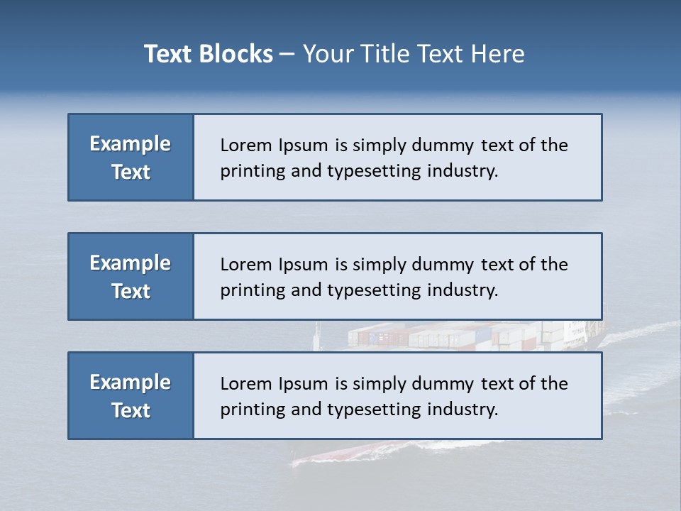 Ship With Containers Aerial View In San Francisco PowerPoint Template