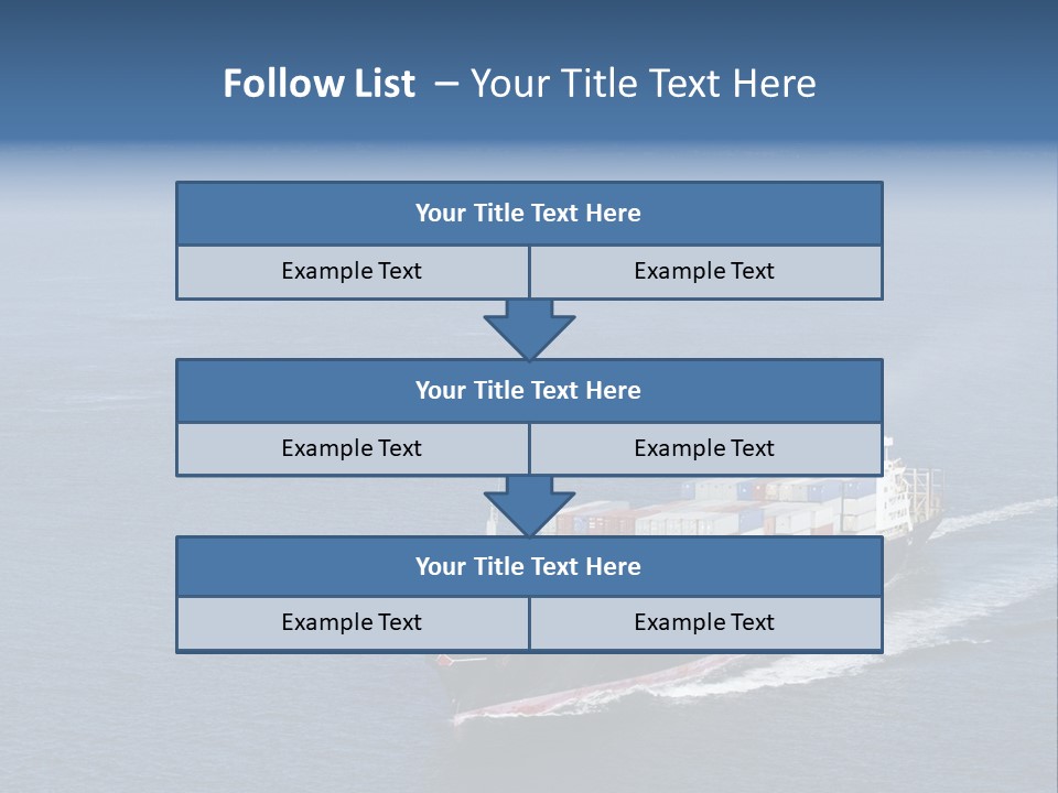 Ship With Containers Aerial View In San Francisco PowerPoint Template