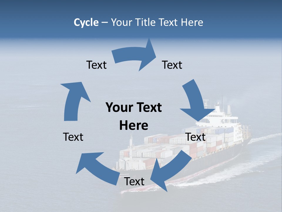 Ship With Containers Aerial View In San Francisco PowerPoint Template