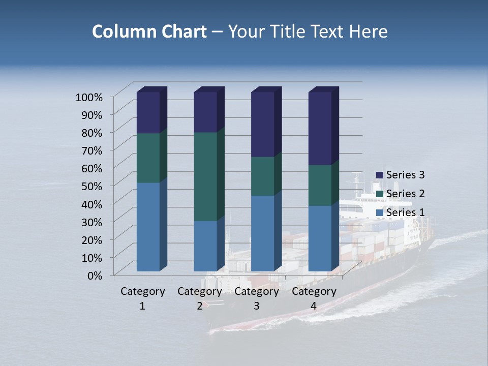Ship With Containers Aerial View In San Francisco PowerPoint Template