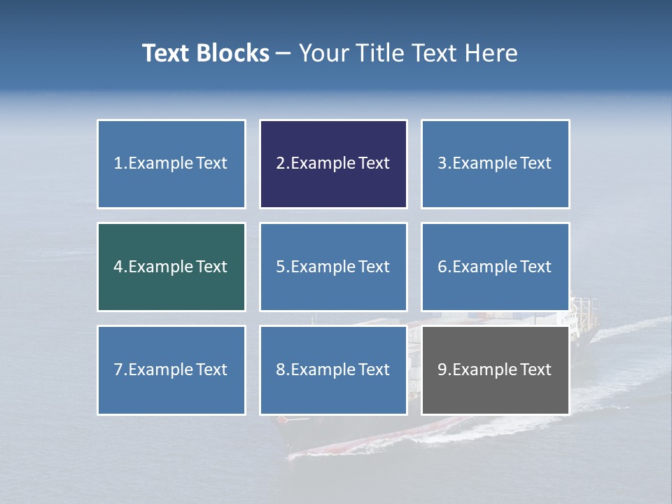 Ship With Containers Aerial View In San Francisco PowerPoint Template