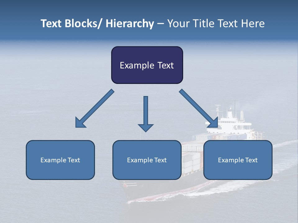 Ship With Containers Aerial View In San Francisco PowerPoint Template