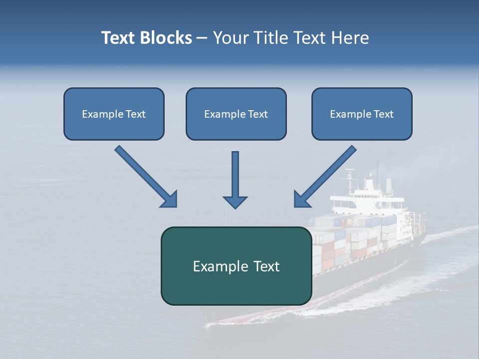 Ship With Containers Aerial View In San Francisco PowerPoint Template