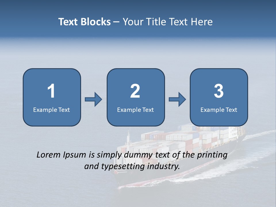 Ship With Containers Aerial View In San Francisco PowerPoint Template