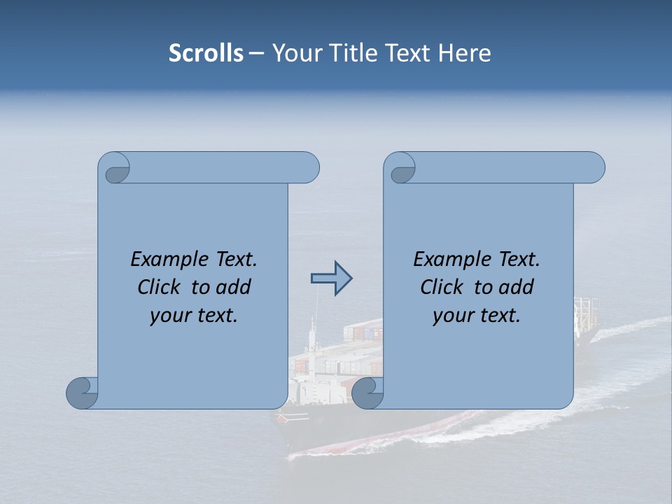 Ship With Containers Aerial View In San Francisco PowerPoint Template