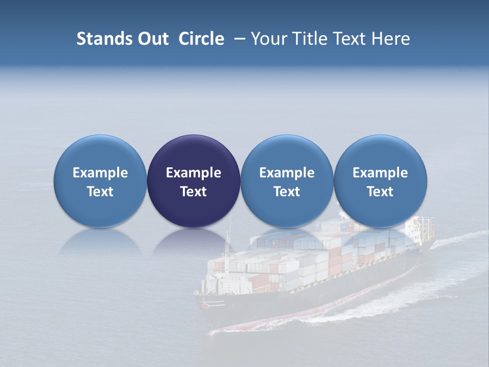 Ship With Containers Aerial View In San Francisco PowerPoint Template