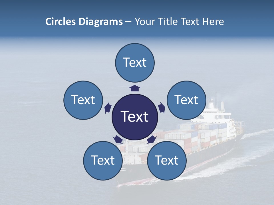 Ship With Containers Aerial View In San Francisco PowerPoint Template