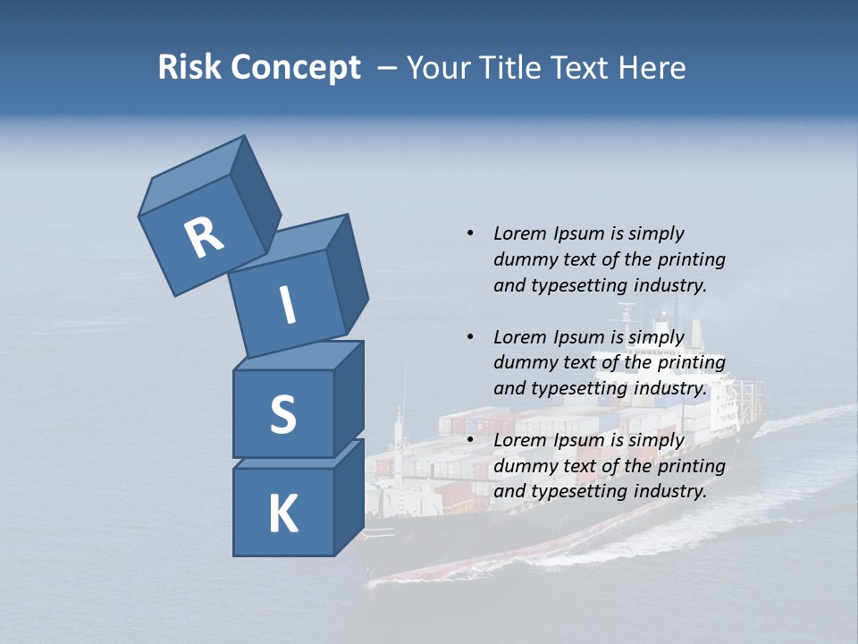 Ship With Containers Aerial View In San Francisco PowerPoint Template