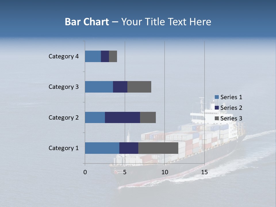 Ship With Containers Aerial View In San Francisco PowerPoint Template