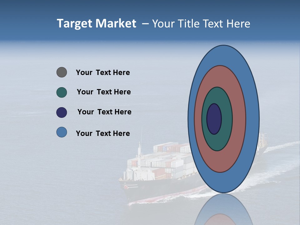 Ship With Containers Aerial View In San Francisco PowerPoint Template