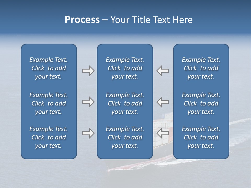 Ship With Containers Aerial View In San Francisco PowerPoint Template