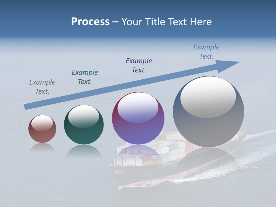 Ship With Containers Aerial View In San Francisco PowerPoint Template