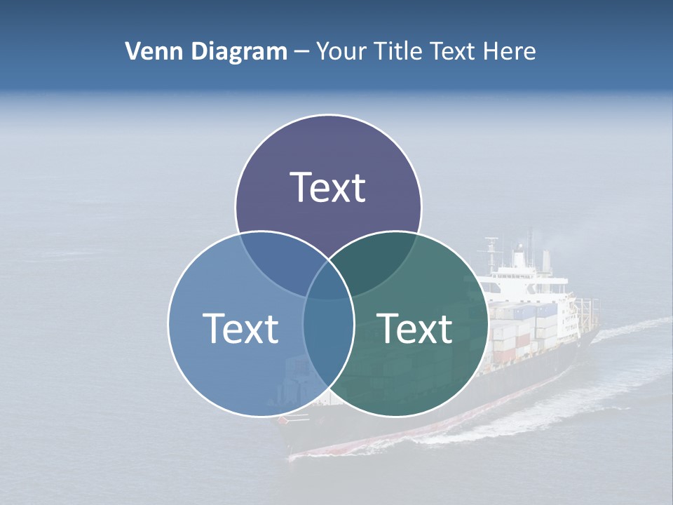 Ship With Containers Aerial View In San Francisco PowerPoint Template