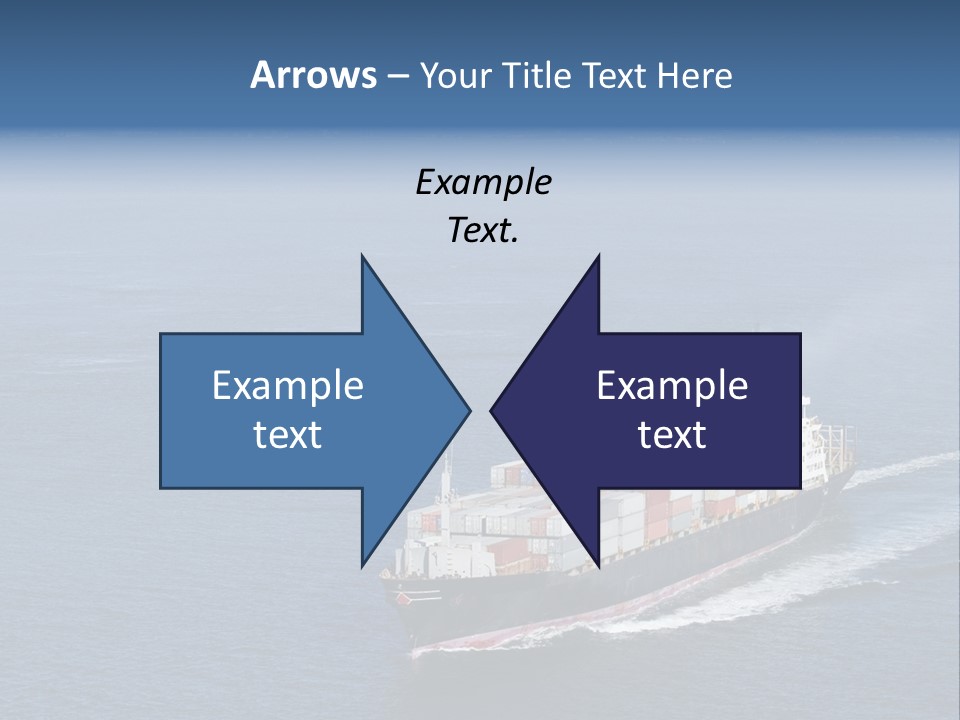 Ship With Containers Aerial View In San Francisco PowerPoint Template