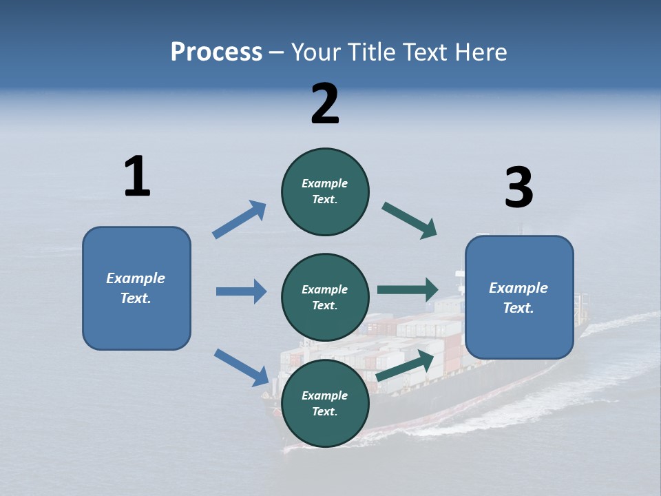 Ship With Containers Aerial View In San Francisco PowerPoint Template