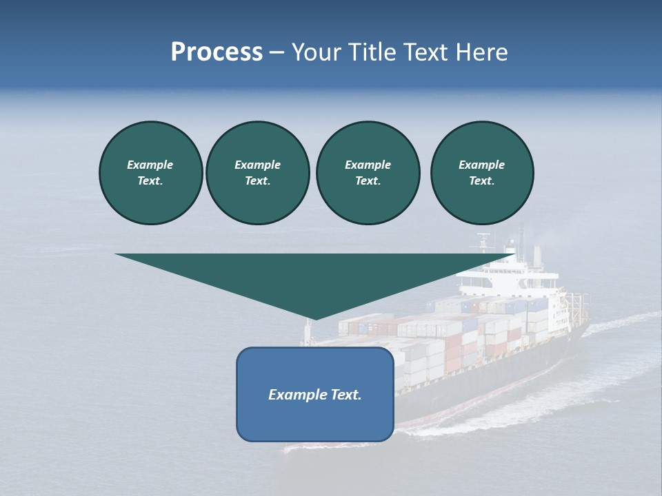 Ship With Containers Aerial View In San Francisco PowerPoint Template