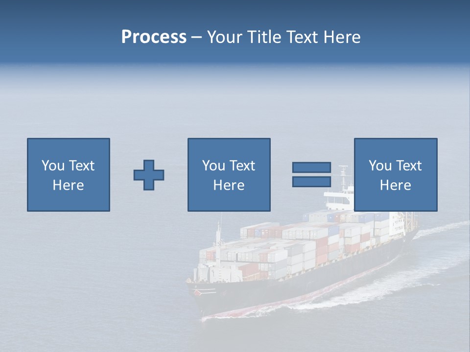 Ship With Containers Aerial View In San Francisco PowerPoint Template