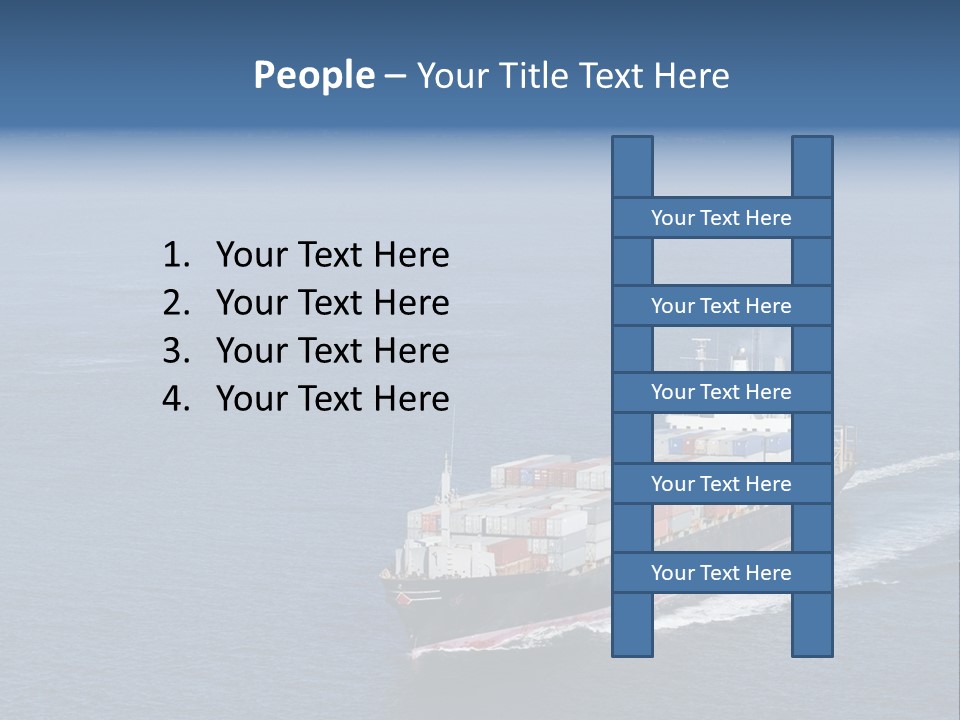 Ship With Containers Aerial View In San Francisco PowerPoint Template